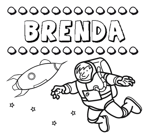Dibujo con el nombre Brenda para colorear, pintar e imprimir