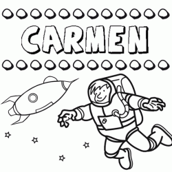 Dibujo con el nombre Carmen para colorear, pintar e imprimir