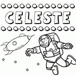 Dibujo con el nombre Celeste para colorear, pintar e imprimir