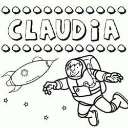 Dibujo con el nombre Claudia para colorear, pintar e imprimir