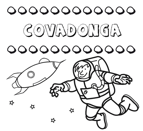 Dibujo con el nombre Covadonga para colorear, pintar e imprimir