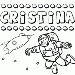 Dibujo con el nombre Cristina para colorear, pintar e imprimir