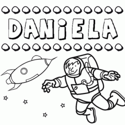 Dibujo con el nombre Daniela para colorear, pintar e imprimir