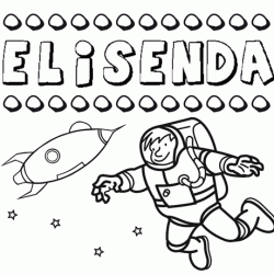 Dibujo con el nombre Elisenda para colorear, pintar e imprimir