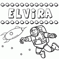 Dibujo con el nombre Elvira para colorear, pintar e imprimir