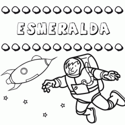 Dibujo con el nombre Esmeralda para colorear, pintar e imprimir