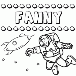 Dibujo con el nombre Fanny para colorear, pintar e imprimir