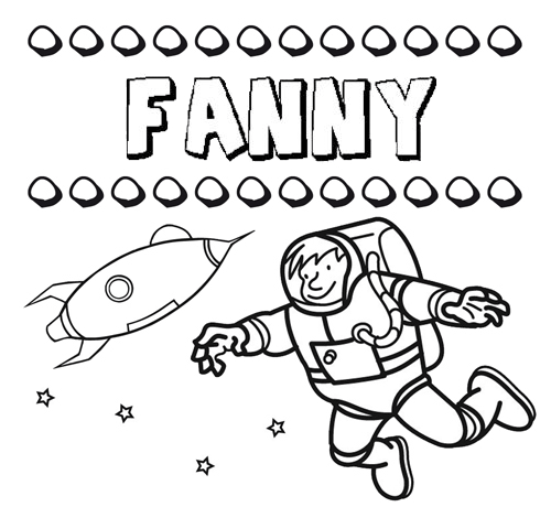 Dibujo con el nombre Fanny para colorear, pintar e imprimir