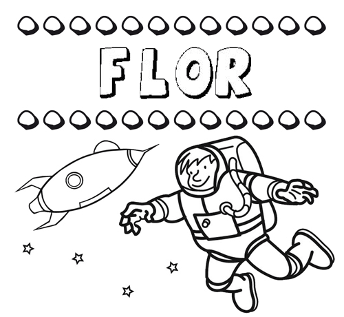 Dibujo con el nombre Flor para colorear, pintar e imprimir