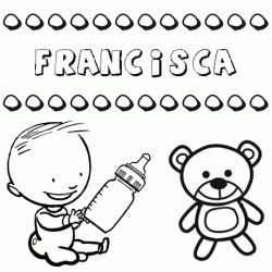 Dibujo con el nombre Francisca para colorear, pintar e imprimir