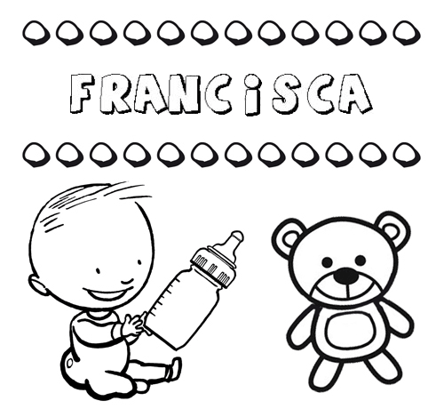 Dibujo con el nombre Francisca para colorear, pintar e imprimir