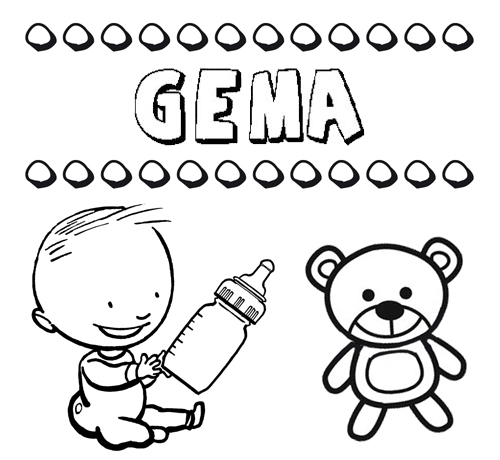 Dibujo con el nombre Gema para colorear, pintar e imprimir