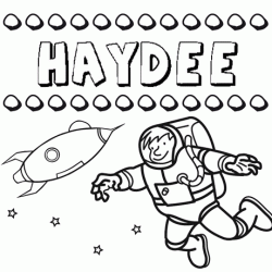 Dibujo con el nombre Haydée para colorear, pintar e imprimir
