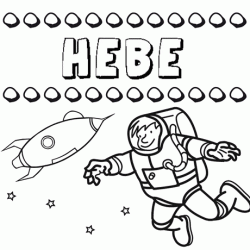 Dibujo con el nombre Hebe para colorear, pintar e imprimir