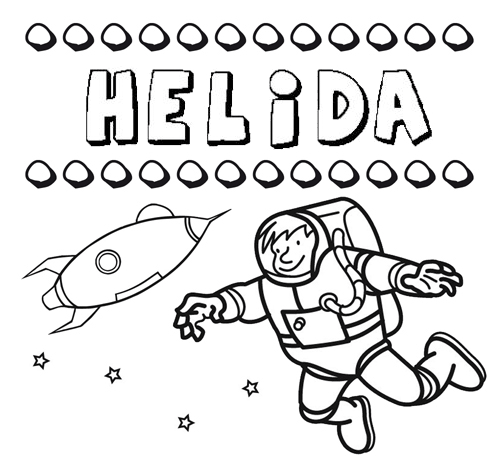 Dibujo con el nombre Hélida para colorear, pintar e imprimir