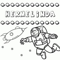 Dibujo con el nombre Hermelinda para colorear, pintar e imprimir