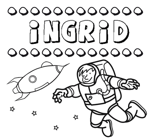 Dibujo con el nombre Ingrid para colorear, pintar e imprimir