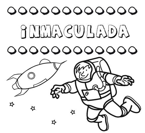 Dibujo con el nombre Inmaculada para colorear, pintar e imprimir