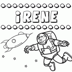 Dibujo con el nombre Irene para colorear, pintar e imprimir