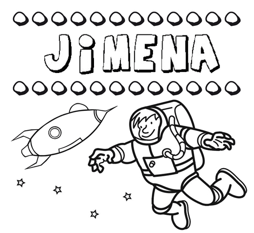 Dibujo con el nombre Jimena para colorear, pintar e imprimir