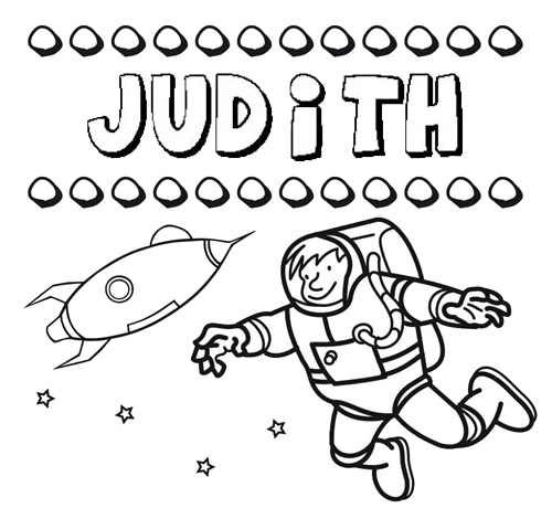 Dibujo con el nombre Judith para colorear, pintar e imprimir