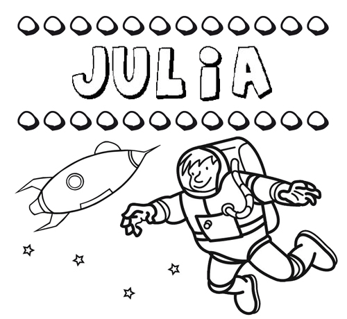 Dibujo con el nombre Julia para colorear, pintar e imprimir