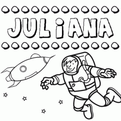 Dibujo con el nombre Juliana para colorear, pintar e imprimir
