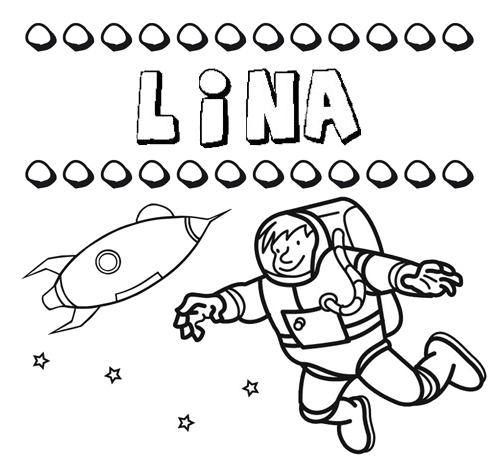 Dibujo con el nombre Lina para colorear, pintar e imprimir