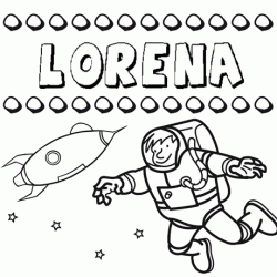Dibujo con el nombre Lorena para colorear, pintar e imprimir