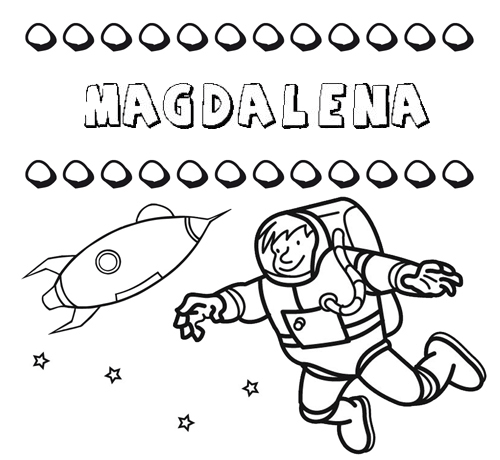 Dibujo con el nombre Magdalena para colorear, pintar e imprimir