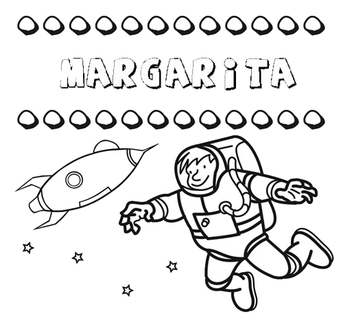 Dibujo con el nombre Margarita para colorear, pintar e imprimir