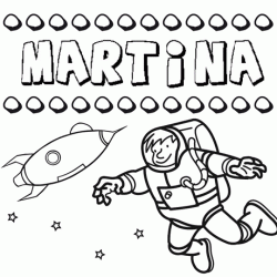 Dibujo con el nombre Martina para colorear, pintar e imprimir