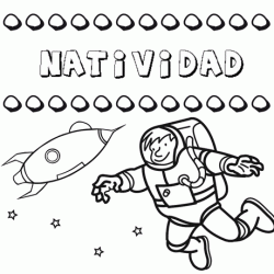 Dibujo con el nombre Natividad para colorear, pintar e imprimir