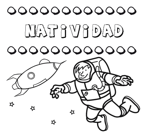 Dibujo con el nombre Natividad para colorear, pintar e imprimir