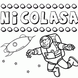 Dibujo con el nombre Nicolasa para colorear, pintar e imprimir