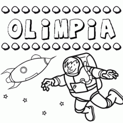 Dibujo con el nombre Olimpia para colorear, pintar e imprimir