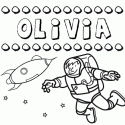 Dibujo con el nombre Olivia para colorear, pintar e imprimir