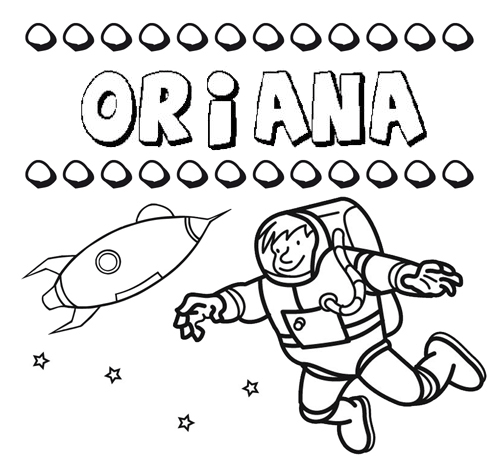 Dibujo con el nombre Oriana para colorear, pintar e imprimir