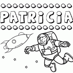 Dibujo con el nombre Patricia para colorear, pintar e imprimir