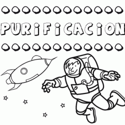 Dibujo con el nombre Purificación para colorear, pintar e imprimir