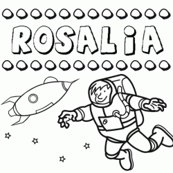 Dibujo con el nombre Rosalia para colorear, pintar e imprimir