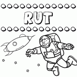 Dibujo con el nombre Rut para colorear, pintar e imprimir