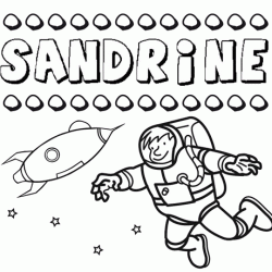 Dibujo con el nombre Sandrine para colorear, pintar e imprimir
