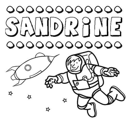 Dibujo con el nombre Sandrine para colorear, pintar e imprimir