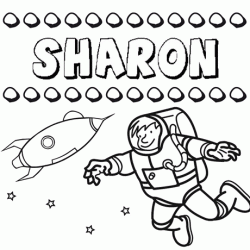 Dibujo con el nombre Sharon para colorear, pintar e imprimir