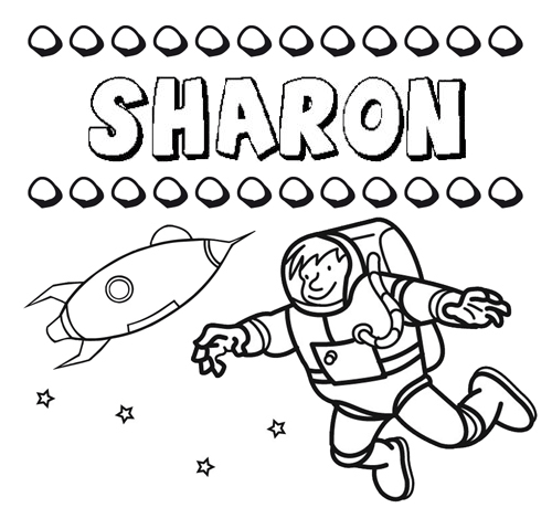 Dibujo con el nombre Sharon para colorear, pintar e imprimir
