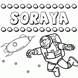 Dibujo con el nombre Soraya para colorear, pintar e imprimir