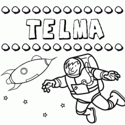 Dibujo con el nombre Telma para colorear, pintar e imprimir
