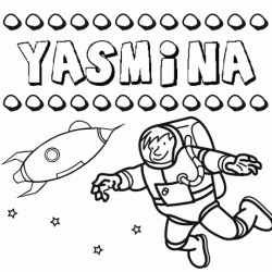 Dibujo con el nombre Yasmina para colorear, pintar e imprimir