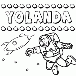 Dibujo con el nombre Yolanda para colorear, pintar e imprimir
